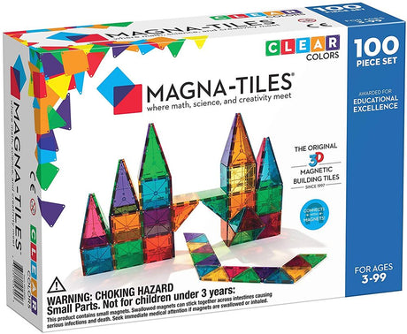 MagnaTiles™ Classic™ 100 Piece Set packaging with colorful building set and clear colors label