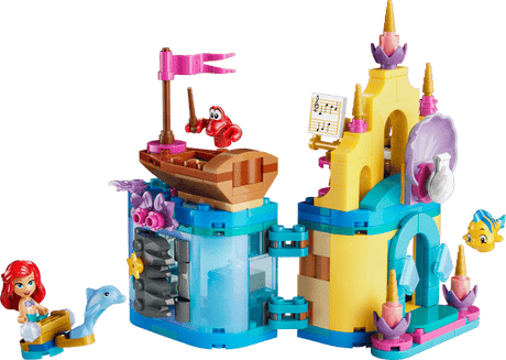 LEGO Disney Princess: Ariel's Magical Mini Palace set with characters and accessories on a transparent background
