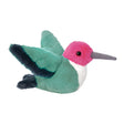 Plush toy Twirlie Hummingbird Soft with green body, pink head, and white chest on a white background