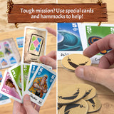 hands pictured holding The Crew: Family Adventure: Marooned in Paradise game pieces