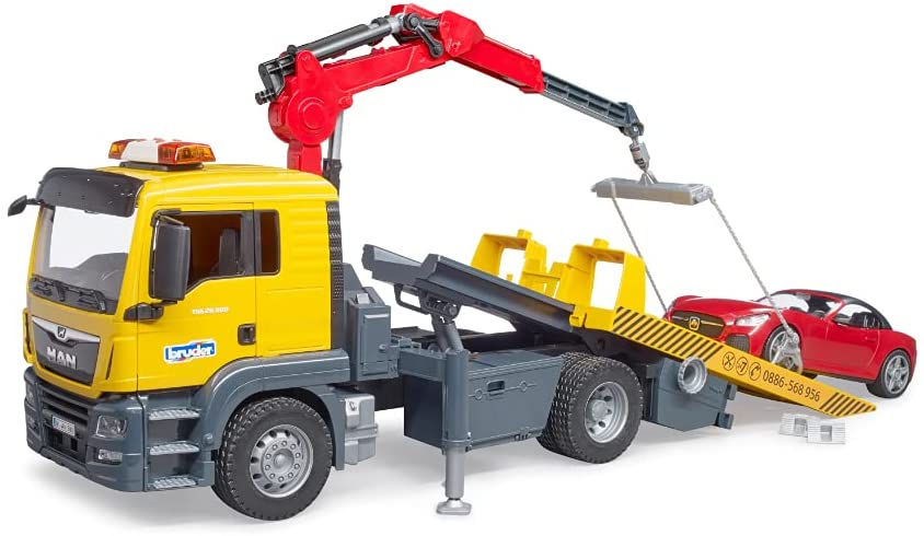 Man TGA Tow Truck w/Bruder Roadster