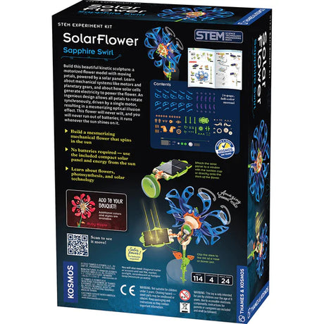SolarFlower Sapphire Swirl back packaging with product information