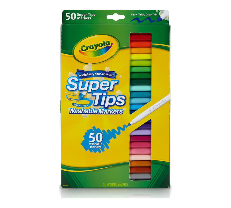 Washable Super Tips Markers, 50 Count