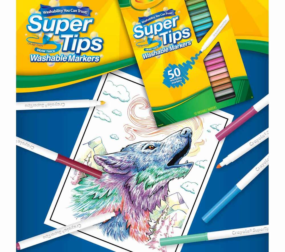 Washable Super Tips Markers, 50 Count