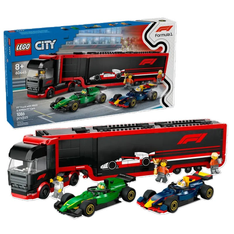 60445 LEGO® F1 Truck with RB20 & AMR24 F1 Cars