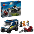 LEGO City Police: Police Prisoner Transport Van set with figures and motorcycle on a white background