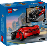 LEGO City Great Vehicles: EV Supercar set packaging with red car and cityscape background