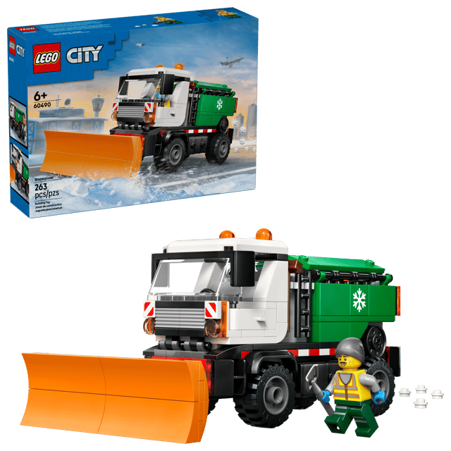 LEGO City Great Vehicles: Snowplow set with packaging on a transparent background