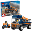 LEGO City Great Vehicles: Motorcycle Transporter set with truck and motorcycle in front of packaging