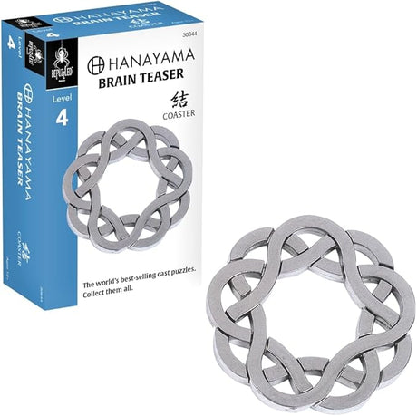 Coaster Hanayama Metal Brainteaser Puzzle  Level 4 packaging on a white background