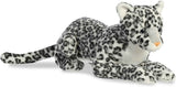 Plush toy leopard on a white background