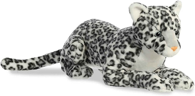 Plush toy leopard on a white background