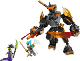LEGO Ninjago: Cole's Mission Mech & Dragon Zane figure with accessories on a transparent background