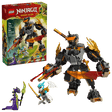 LEGO Ninjago: Cole's Mission Mech & Dragon Zane set with figures and packaging on a white background