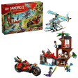 LEGO Ninjago: Ninja Vehicle Tree House Battle set with packaging, vehicles, and characters on a white background