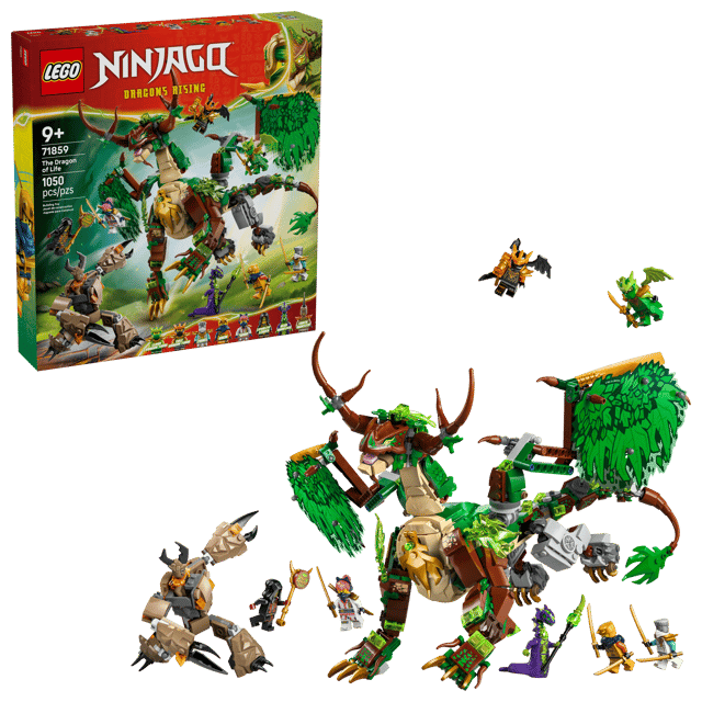 LEGO Ninjago: The Dragon of Life set with dragon and characters on a clear background
