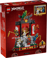 LEGO Ninjago: Ninja Character Display 15th Anniversary set packaging with characters and architecture on a red background