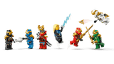 Set of colorful LEGO Ninjago: Ninja Character Display 15th Anniversary figures on a transparent background