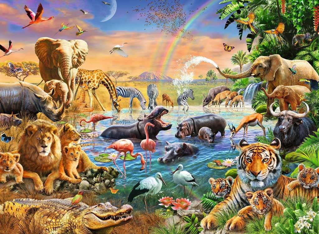 Savannah Jungle Water Hole 100 Piece Puzzle