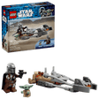 LEGO Star Wars: The Mandalorian & Grogu's Speeder Bike™ set with packaging displaying 'The Mandalorian' and 'Baby Grogu'.