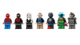 LEGO Super Heroes Marvel: Spider-Man vs. Mysterio: The Daily Bugle Line-up of various superhero and villain LEGO figures on a transparent background