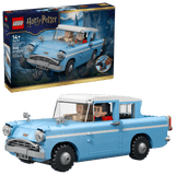 LEGO Harry Potter: Enchanted Flying Ford Anglia™model with packaging on a transparent background