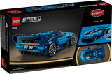 LEGO Speed Champions: Bugatti Vision GT Hyper Sports Car packaging with blue car illustration.