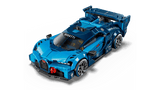Blue toy LEGO Speed Champions: Bugatti Vision GT Hyper Sports Car on a transparent background