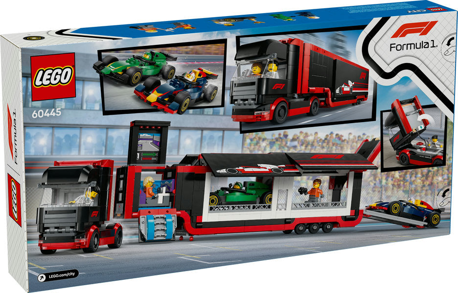 60445 LEGO® F1 Truck with RB20 & AMR24 F1 Cars
