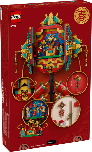 LEGO Chinese Festivals: Fortune Firecracker set packaging with intricate design on a red background