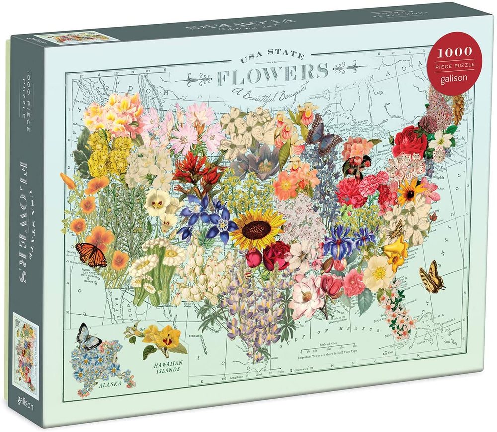 Wendy Gold USA State Flowers 1000 Piece Puzzle
