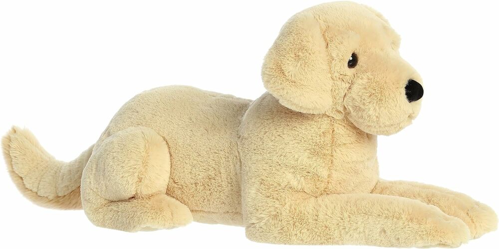Plush dog toy on a white background