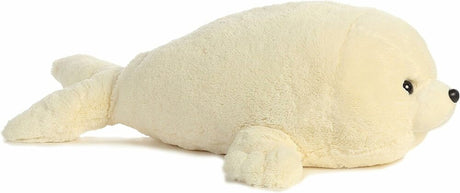 Plush seal toy on a white background