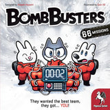 Cover of 'Bomb Busters' board game with cartoon characters and timer graphic.