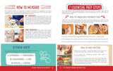 Educational page on cooking measurements and prep steps with text and images.