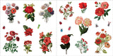 Collection of floral stickers on a white background