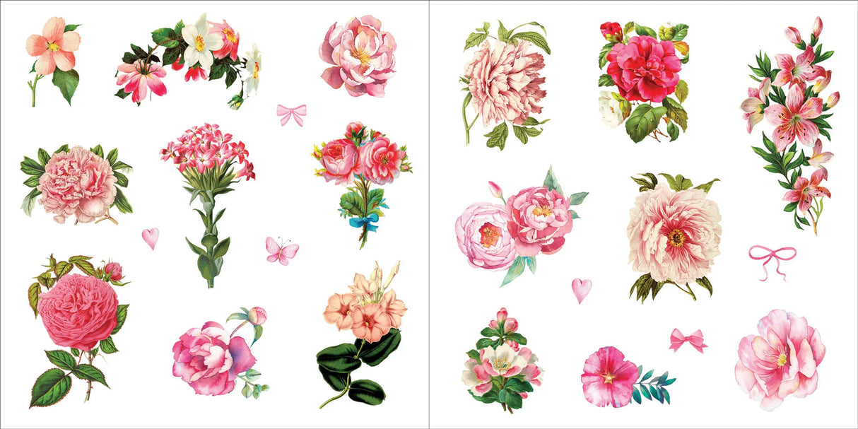 Set of floral stickers on a white background