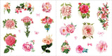 Set of floral stickers on a white background