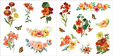 Set of colorful floral stickers on a white background