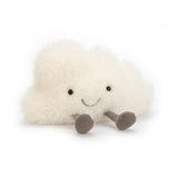 Small plush Amuseables Cloud toy with a smiling face on a white background