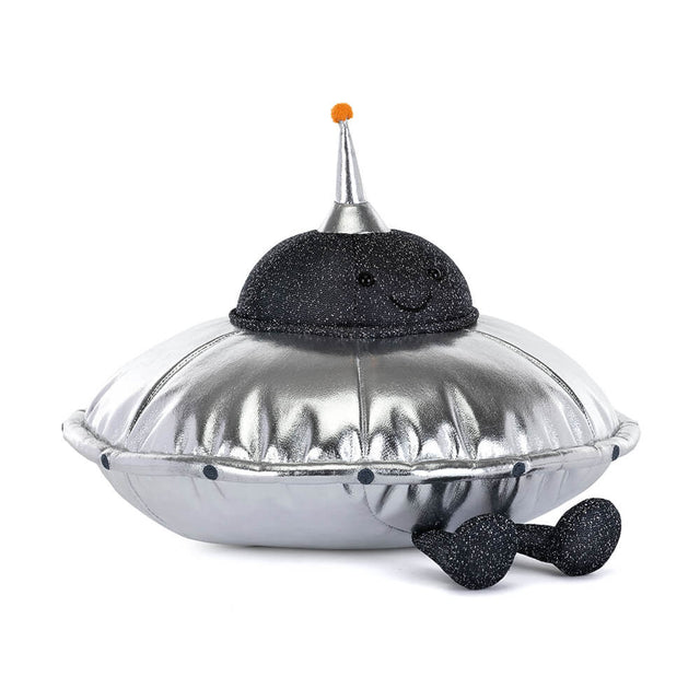 Amuseables Jellysaucer blacks and silver plush toy on a white background