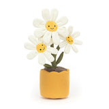 Plush Amuseables Daisy in a pot with smiley faces on a white background
