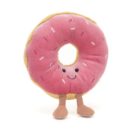 Plush Amuseables Doughnut toy with a smiling face on a white background