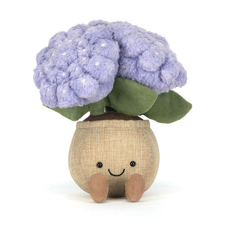 Amuseables Hydrangea with a smiling face on a white background