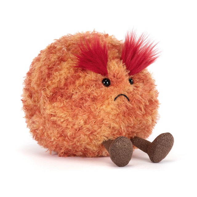 Amuseables Planet Mars plush toy  with red eyebrows on a white background
