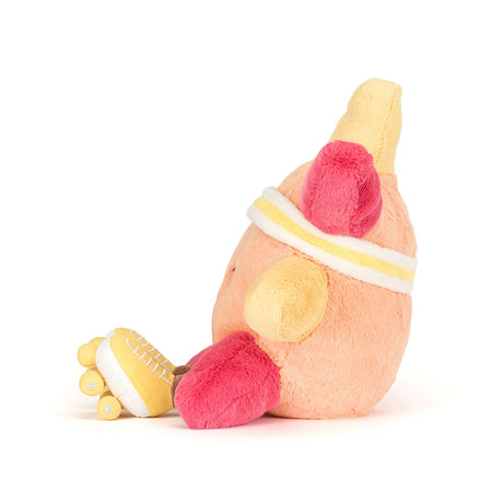Amuseables Sun 'Roller Skates', a soft and colorful plush toy shaped like a playful sun character wearing yellow roller skates and a sporty headband, perfect for kids and collectors.