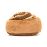 Rear view of a brown Amuseables Cinnamon Bun with fuzzy texture on a white background