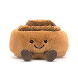 Plush toy Amuseables Cinnamon Bun with a smiling face on a white background