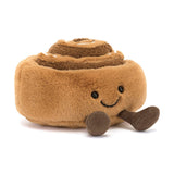 Plush toy Amuseables Cinnamon Bun with a smiling face on a white background