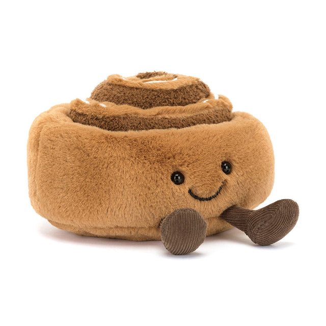 Plush toy Amuseables Cinnamon Bun with a smiling face on a white background